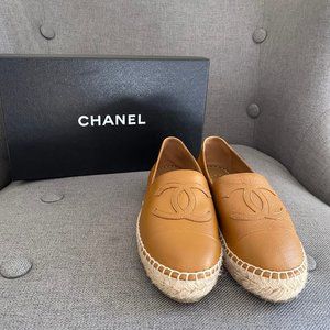 Authentic Chanel Tan Espadrilles